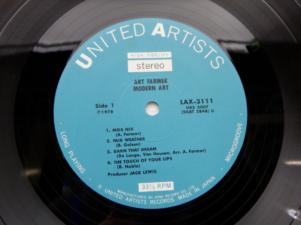 Art Farmer「Modern Art」LP（12インチ）/United Artists Records(LAX 3111)/Jazz_画像2