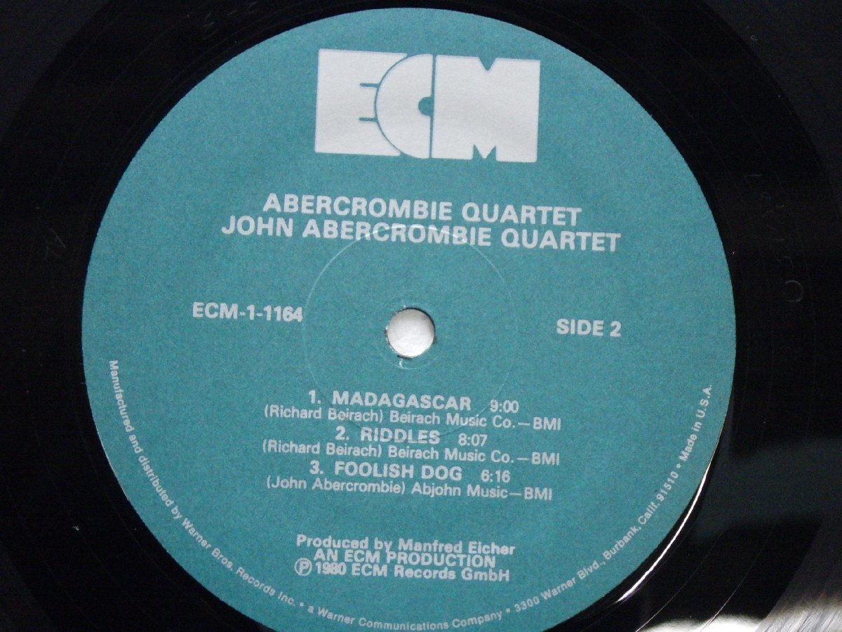 John Abercrombie Quartet「Abercrombie Quartet」LP（12インチ）/ECM Records(ECM-1-1164)/Jazz_画像2