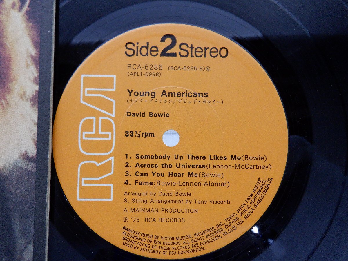 David Bowie(デヴィッド・ボウイ)「Young Americans(ヤング・アメリカンズ)」LP（12インチ）/RCA(RCA-6285)/Rock_画像2