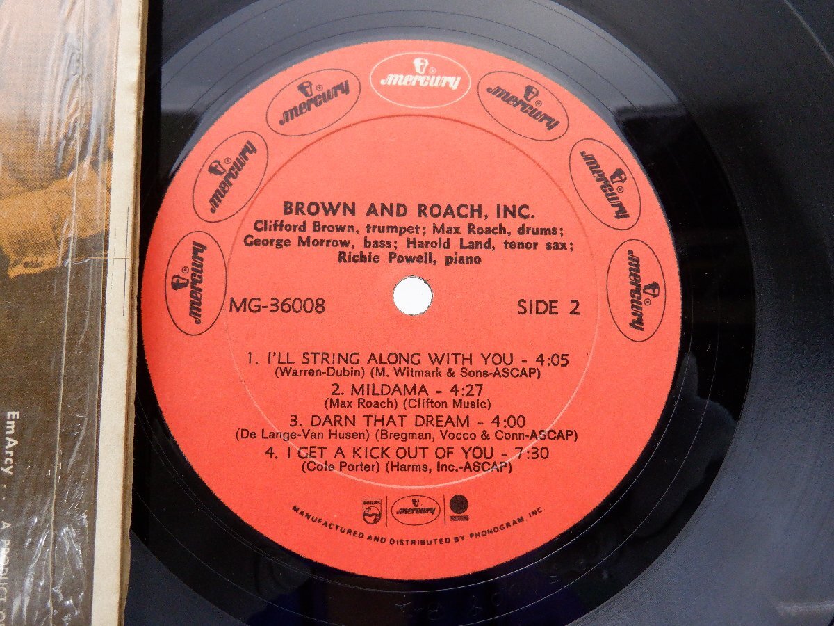 Clifford Brown And Max Roach「Brown And Roach Incorporated」LP（12インチ）/Emarcy(MG 36008)/ジャズ_画像2