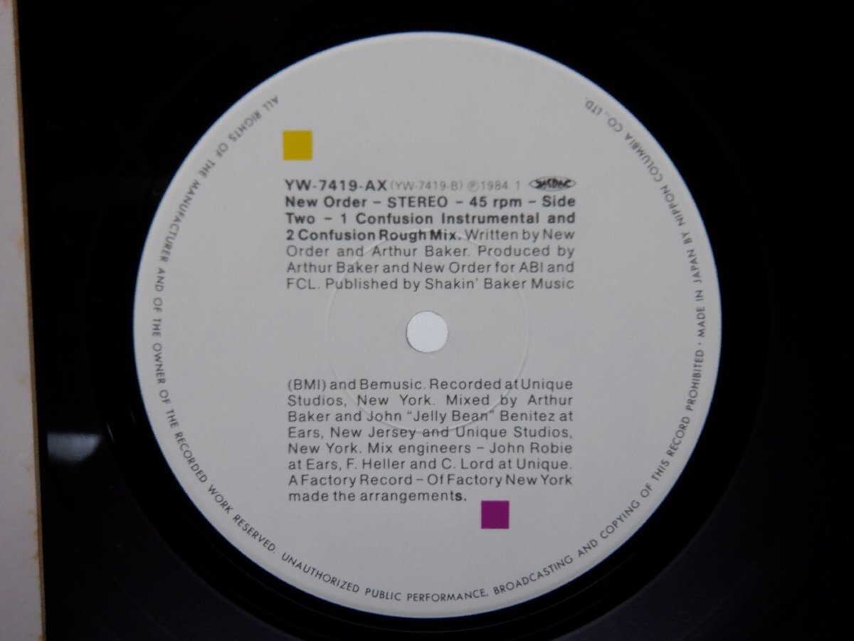 New Order(ニュー・オーダー)「Confusion(コンフュージョン)」LP（12インチ）/Factory(YW-7419-AX)/ロック_画像2