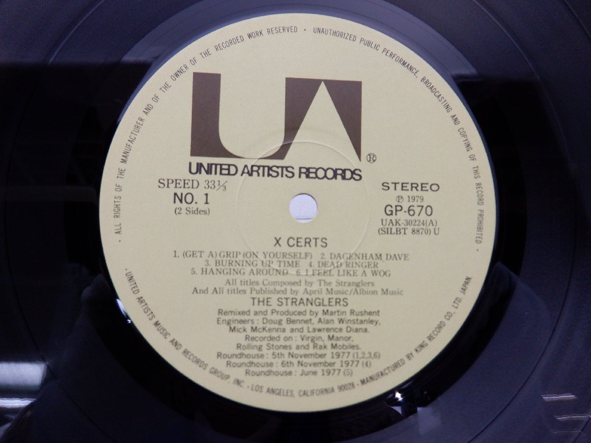 The Stranglers(ストラングラーズ)「Live (X Cert)(ライヴ Xサーツ)」LP（12インチ）・EP（7インチ）/United Artists Records(GP-670)_画像2