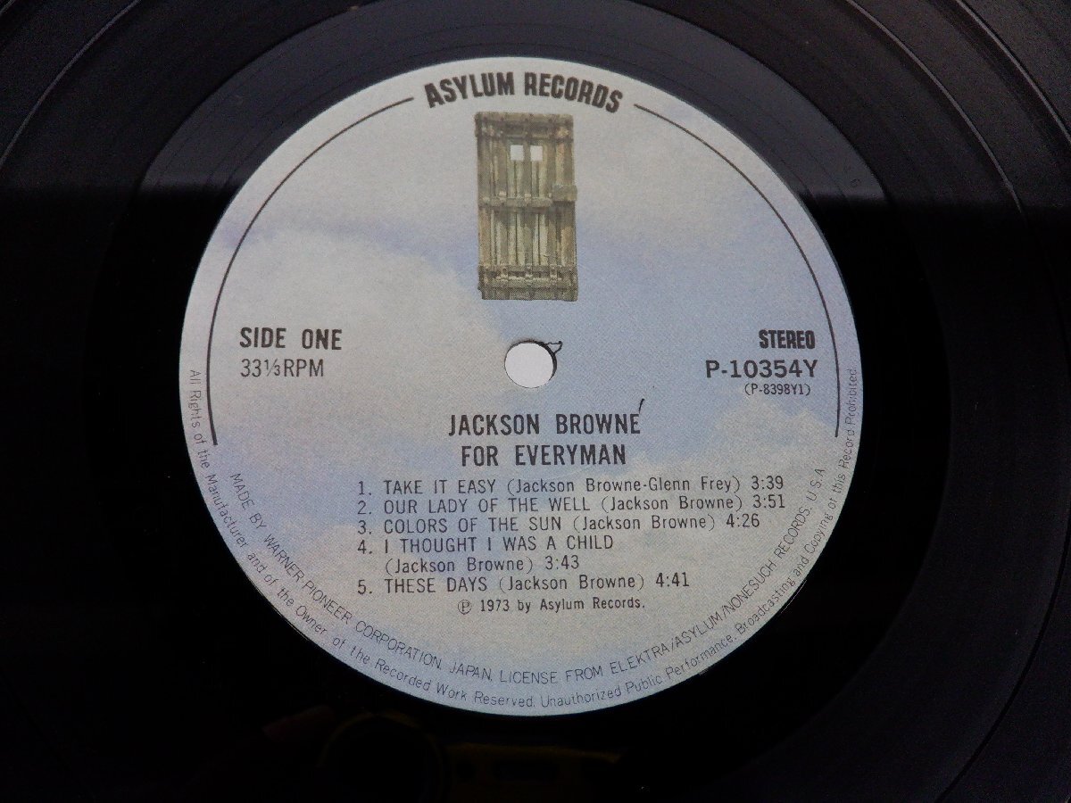 Jackson Browne(ジャクソン・ブラウン)「For Everyman(フォー・エヴリマン)」LP（12インチ）/Asylum Records(P-10354Y)/洋楽ロック_画像2