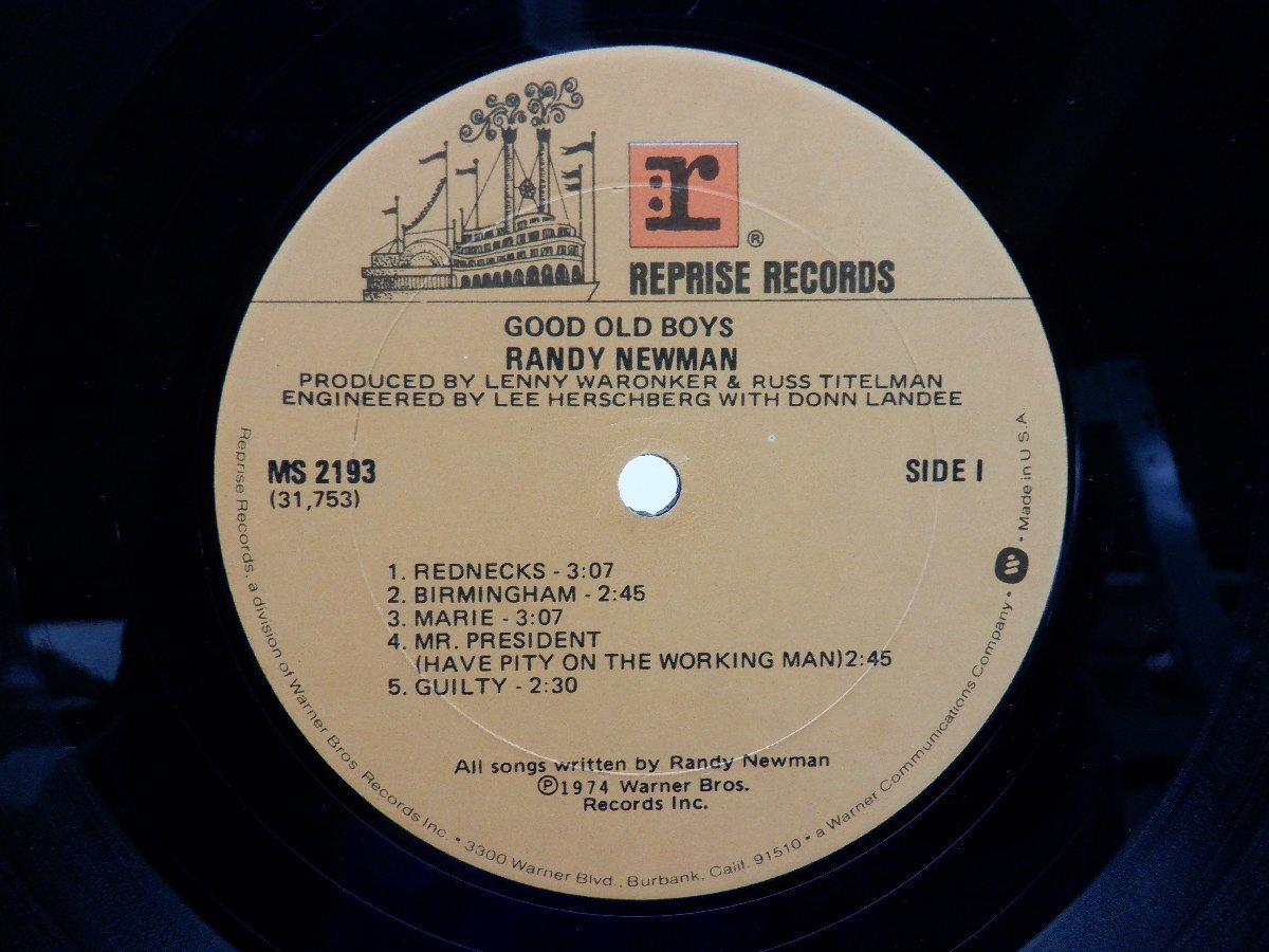 Randy Newman「Good Old Boys」LP（12インチ）/Reprise Records(MS 2193)/洋楽ロック[_画像2