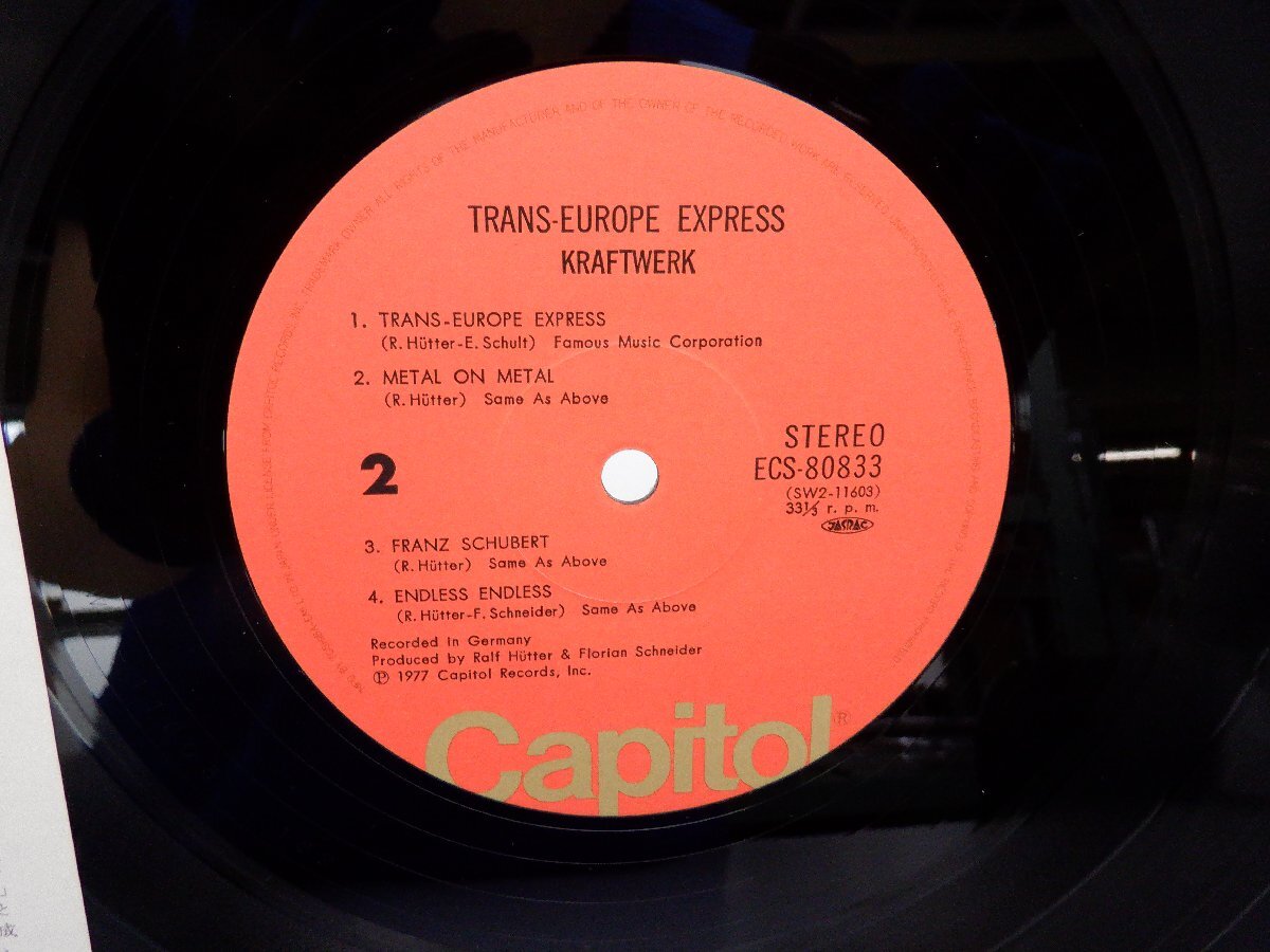 Kraftwerk(クラフトワーク)「Trans-Europe Express(ヨーロッパ特急)」LP（12インチ）/Capitol Records(ECS-80833)/テクノの画像2