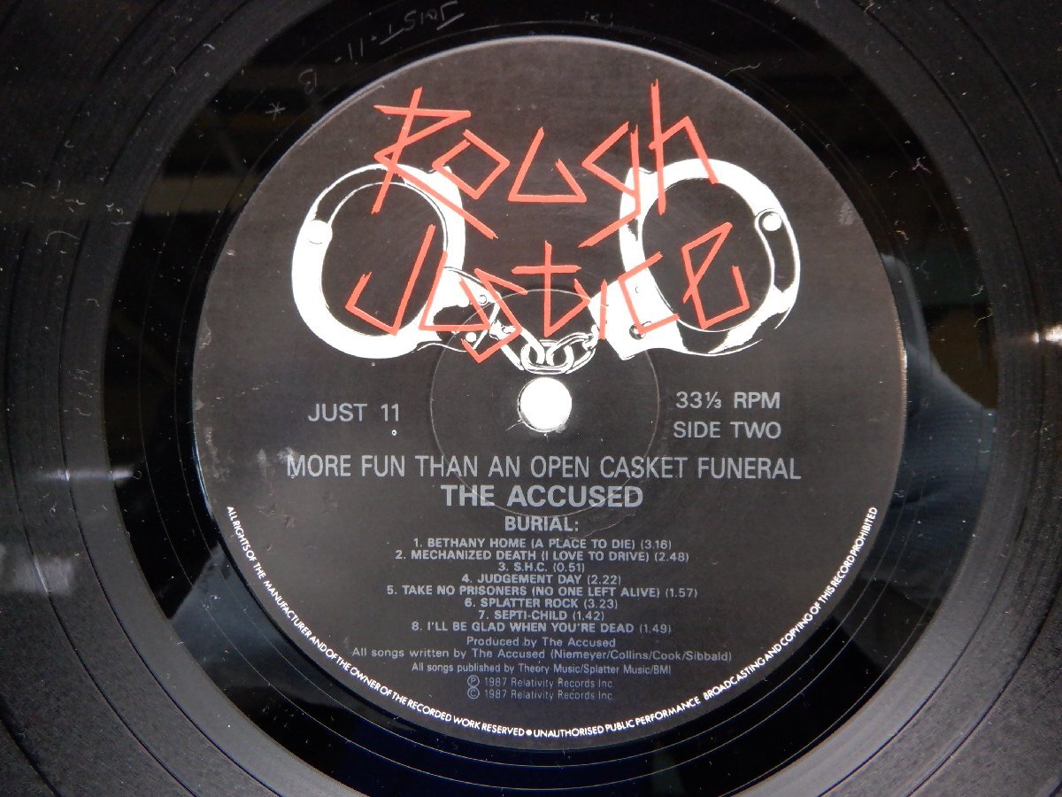 The Accused「More Fun Than An Open Casket Funeral」LP（12インチ）/Rough Justice(JUST 11)/洋楽ロック_画像2