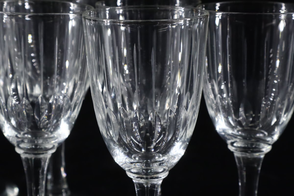 アンティーク シェリーグラス 10客セット 1 / カットガラス カクテルグラス ワイングラス_画像5