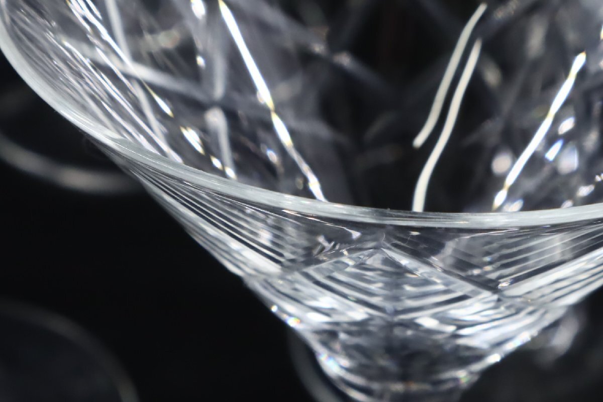 アンティーク クリスタルガラス カクテルグラス 10客 1 / カットガラス ワイングラス_画像3