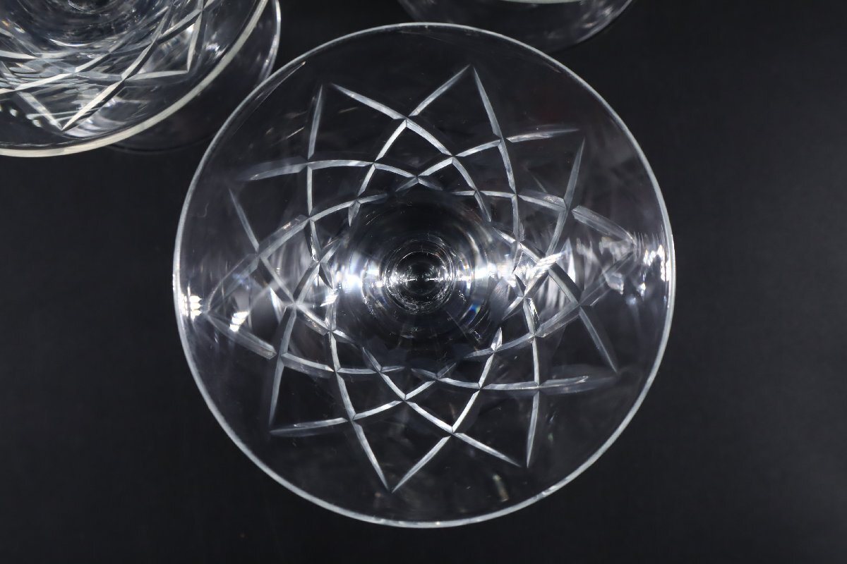 アンティーク クリスタルガラス カクテルグラス 10客 1 / カットガラス ワイングラス_画像4