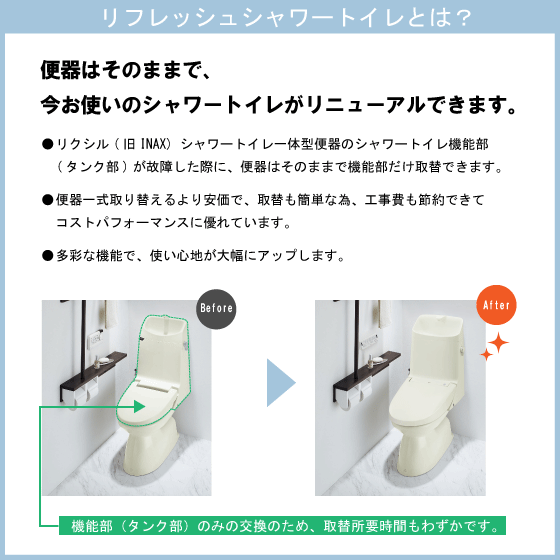 便器 リフレッシュシャワートイレ ZBタイプ MZ6グレード(手洗なし) DWT-ZB156 リフォーム用便器 LIXIL INAX リクシル_画像6