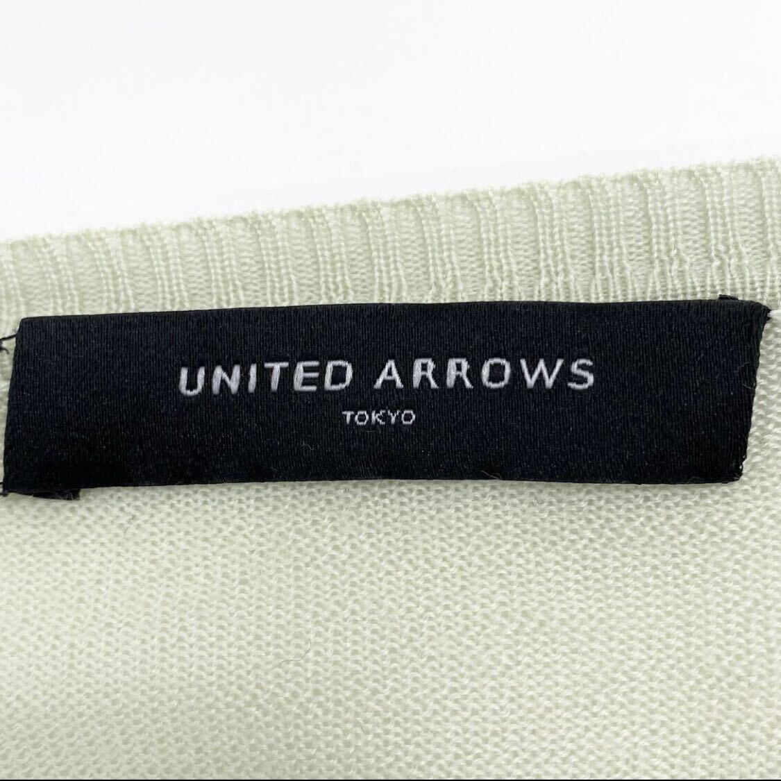 Yc6 UNITED ARROWS ユナイテッドアローズ クルーネックカーディガン ウールシルクニットカーディガン 薄手 春夏 レディース 女性服 S相当_画像6