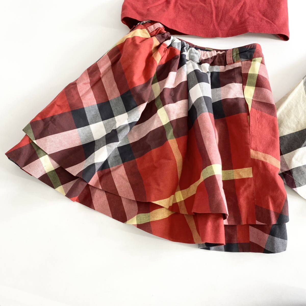 Gc24 まとめ売り 2点セット BURBERRY LONDON バーバリー キッズワンピース セットアップ チェック柄 130A 女の子 子ども用_画像3