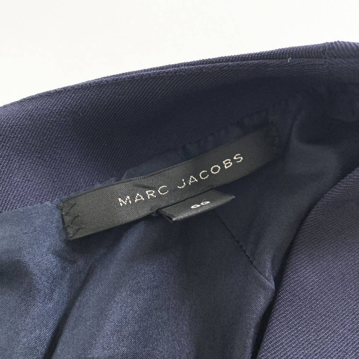 Gc3♪ アメリカ製 MARC JACOBS マークジェイコブス 半袖ワンピース サイズ00 ネイビー レディース ウールワンピース バックジップ ドレス_画像8