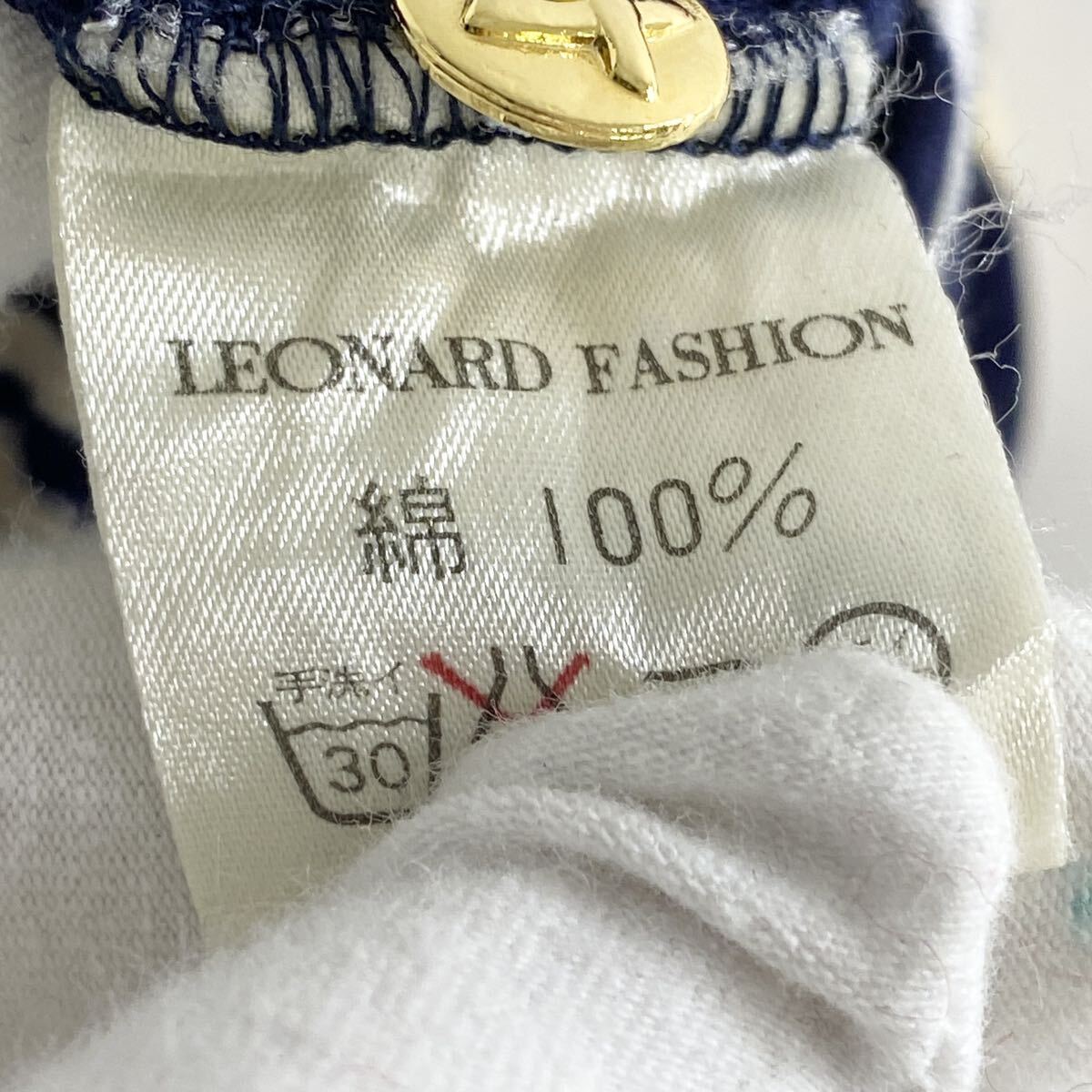 Ac21《2点セット》LEONARD レオナール 半袖Tシャツ/ロングスカート 2着セット ワンピース 美しい花柄プリント M相当 マルチカラー 女性用_画像10