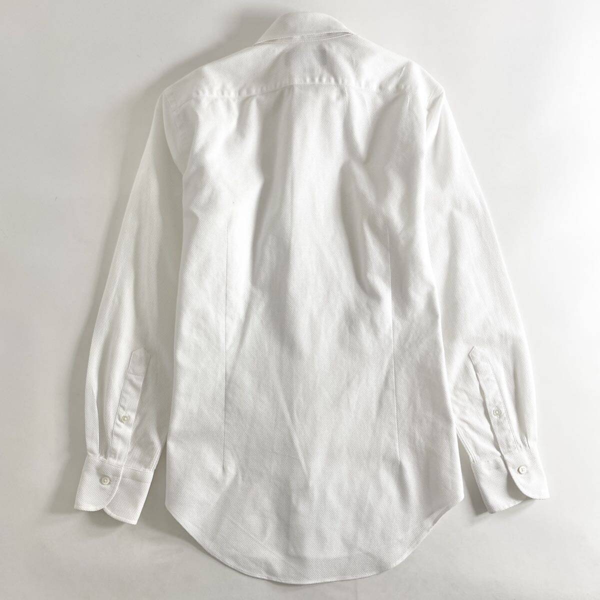 Hc22-9 日本製 Maker's Shirt 鎌倉シャツ 225Liberty 長袖シャツ ドレスシャツ LENO CLOTH ワイシャツ 14.5/37 M ホワイト 無地 メンズ_画像2