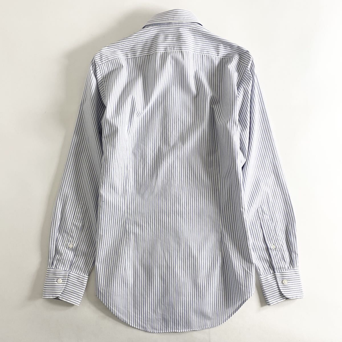 Hc22-11 日本製 Maker's Shirt 鎌倉シャツ 長袖シャツ ドレスシャツ ワイシャツ ビジネス フォーマル ストライプ 14.5/37 M相当 メンズ_画像2