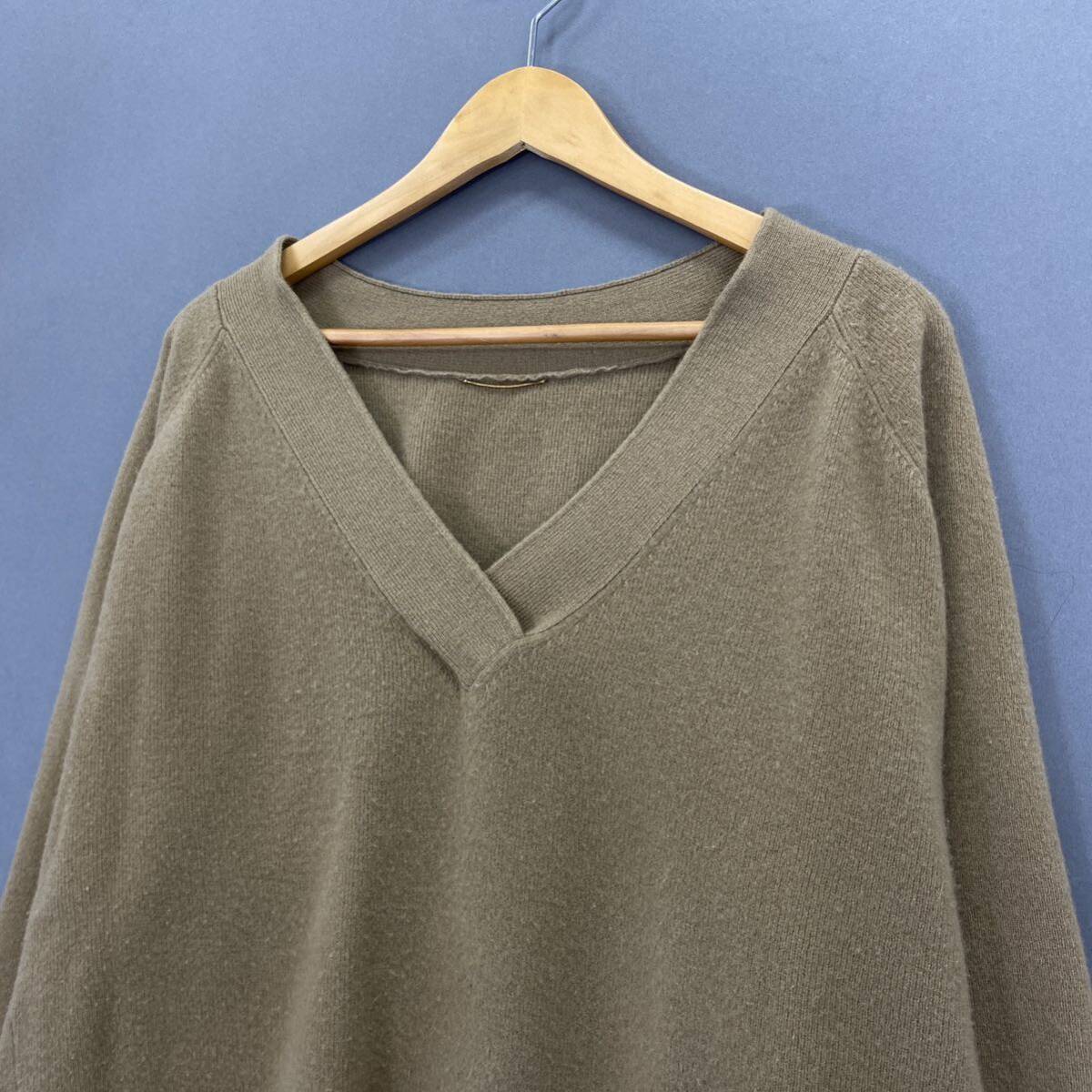 Kc25《大きいサイズ》Ｖネックニットセーター プルオーバー ウールニットセーター ゆったり オーバーサイズ レディース 女性服 XL相当_画像3
