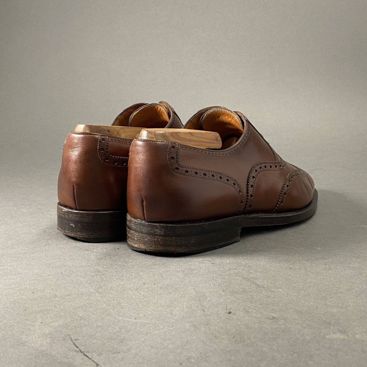 Cc26 Salvatore Ferragamo サルヴァトーレフェラガモ ビジネスシューズ ウイングチップ 革靴 8/26cm相当 ブラウン メンズ 紳士靴_画像3