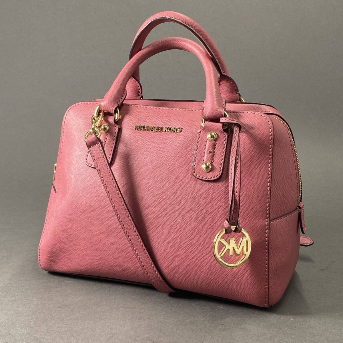 Dc26 MICHAEL KORS マイケルコース ハンドバッグ ショルダーバッグ 2way レザー ピンク 斜め掛け レディース 女性鞄_画像1