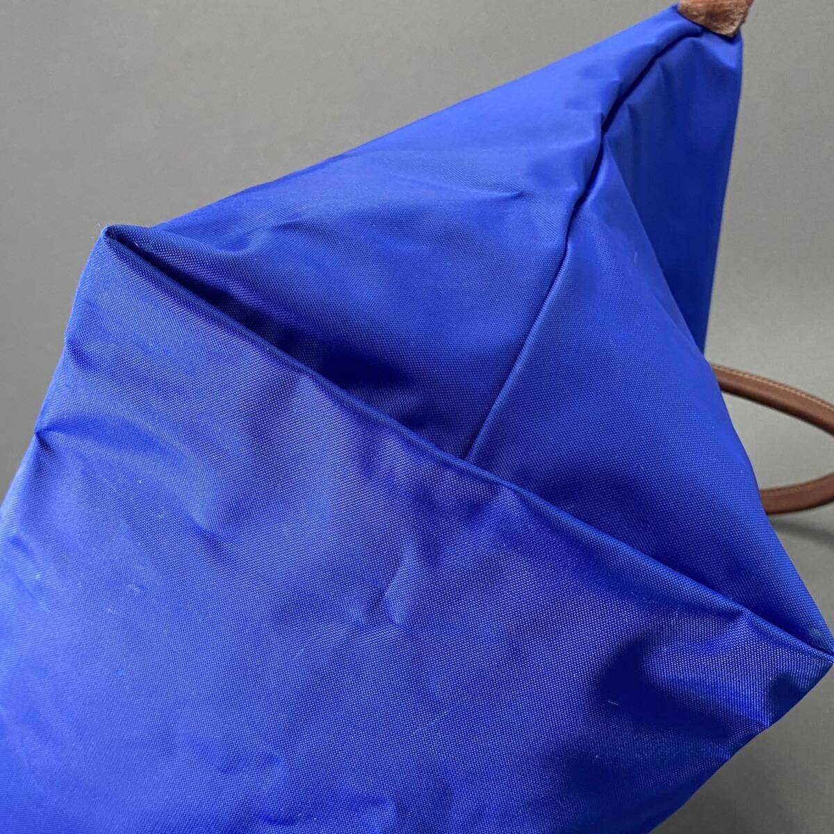 Dc26 LONGCHAMP Long Champ rup rear -juL shoulder bag nylon tote bag folding * light weight blue lady's woman bag 