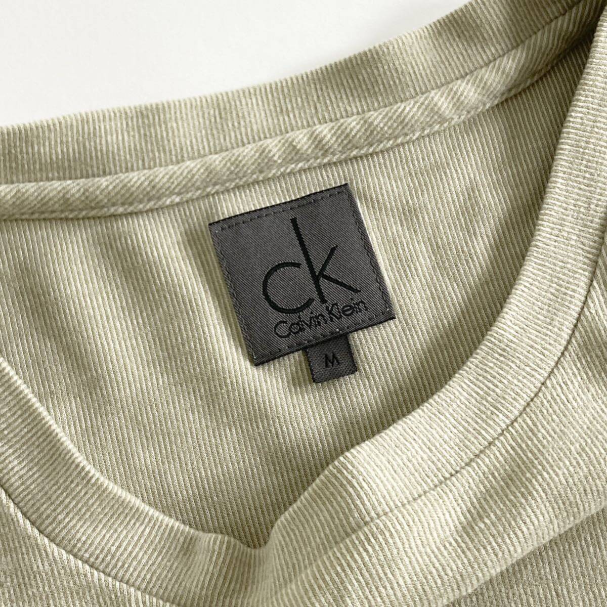 Bc29 日本製 ck Calvin Klein シーケーカルバンクライン 長袖カットソー サイズM ベージュ系 メンズ クルーネック ロングスリーブ トップス_画像5