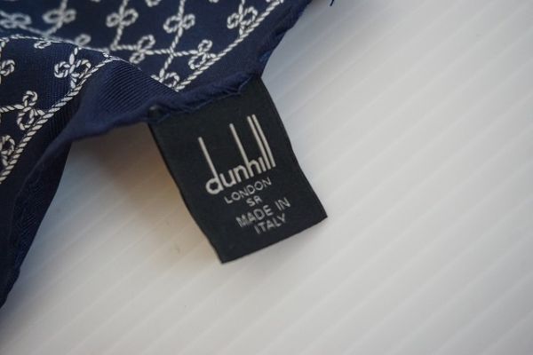 クリックポスト可【即決】dunhil ダンヒル ポケットチーフ ミニスカーフ 2枚セット シルク イタリー製【847795】_画像6