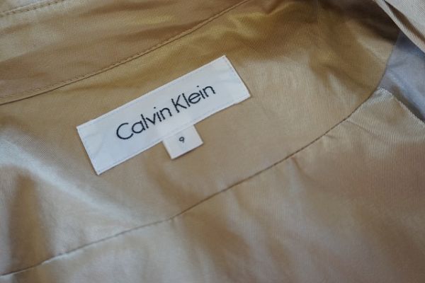 【即決】Calvin Klein カルバンクライン ナイロンコート ナイロン 綿 ゴールドベージュ系 サイズ:9【876273】_画像7