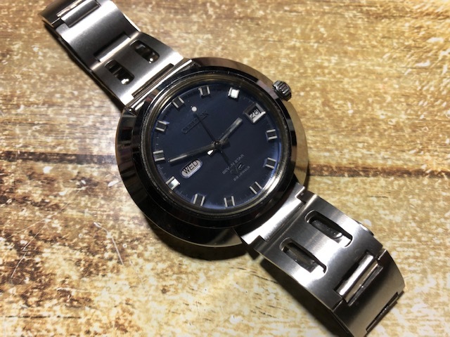 良品 レア ヴィンテージ CITIZEN シチズン SEVEN STAR V2 23石 デイデイト 4-720245Y 紺・青系 AUTO 自動 メンズ 腕時計 アンティーク