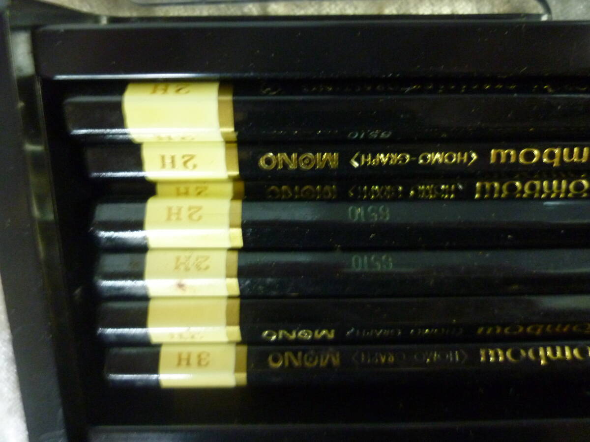 Y3-31 [ large amount / unused goods ] Mitsubishi pencil /uni/MONO50(B/HB/2B/2H red * black * eraser other ) case go in MITSUBISHI.... Showa Retro summarize 