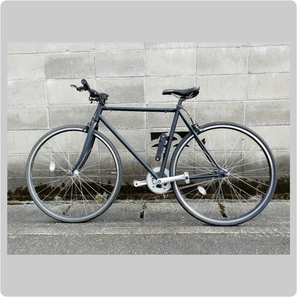 京都市内ピスト バイク ブリュアン(bruant) 700C シングルスピード 自転車 マットブラック　クロモリフレーム&フォーク フリー & 固定ギア