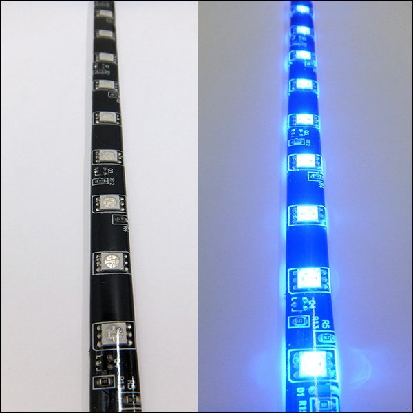 メール便送料無料 LED テープライト (84) 青 50cm 流星タイプ 極薄 ブルー 12V 流れる テープライト おまけスイッチ付/13Кの画像3