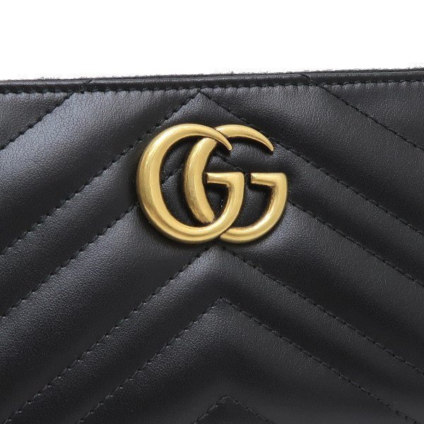 ◆ 本物 美品 ◆ GUCCI グッチ GGマーモント ジップアラウンドウォレット 長財布 レザー ブラック 黒 ファスナー 保存袋 人気 443123_画像5