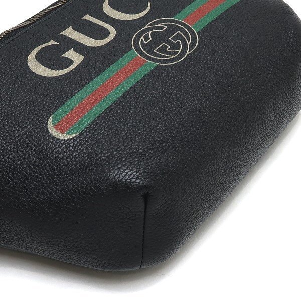 ◆ 本物 美品 ◆ GUCCI グッチ 大きめ ベルトバッグ ウエストバッグ ボディバッグ ヴィンテージロゴ レザー 黒 ブラック 人気 493869_画像7