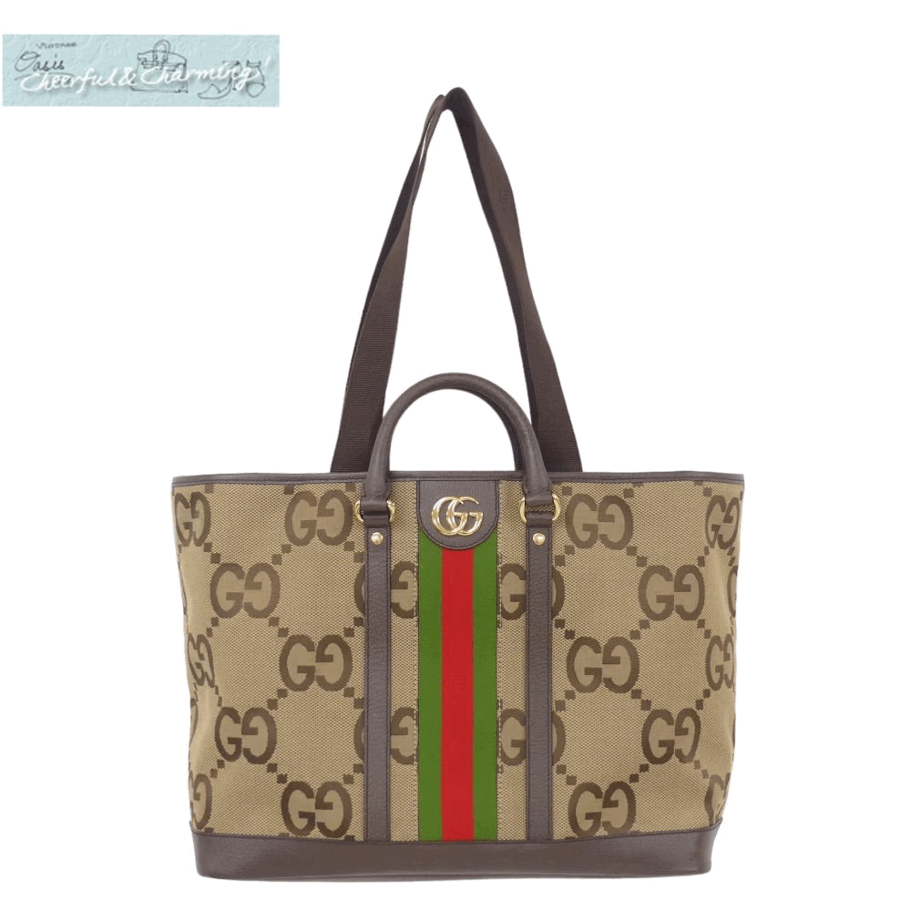 GUCCI オフィディア ジャンボGG ミディアムトートバッグ キャンバス カーフ 2WAY 756660の画像1