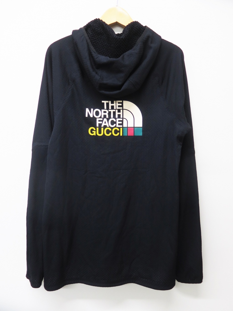 GUCCI×THE NORTH FACE グッチ/ザノースフェイス 663909 22SS ロゴ ハーフジップ プルオーバーパーカー　未使用美品_画像2