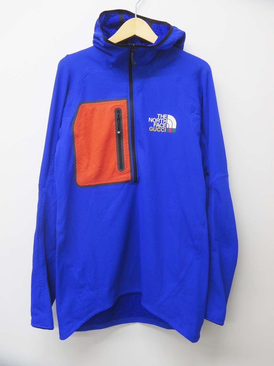 GUCCI×THE NORTH FACE グッチ/ザノースフェイス 663909 22SS ロゴ ハーフジップ プルオーバーパーカー　未使用美品_画像1