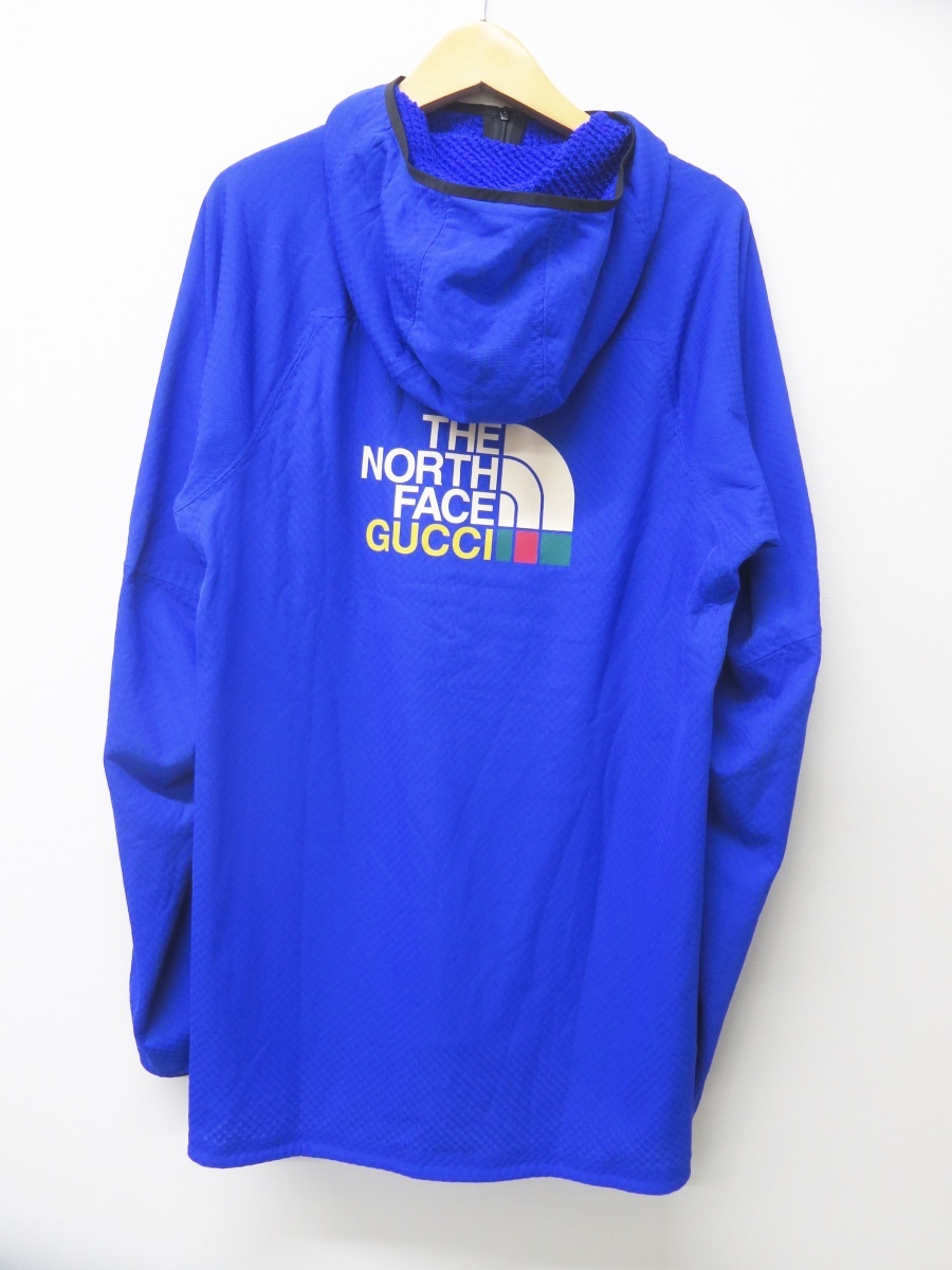 GUCCI×THE NORTH FACE グッチ/ザノースフェイス 663909 22SS ロゴ ハーフジップ プルオーバーパーカー　未使用美品_画像2