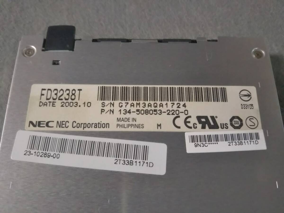 NEC FD3238T 3.5インチスリム FDD ベゼル無し 動作確認済 ③_ラベルに 日焼 変色 があります