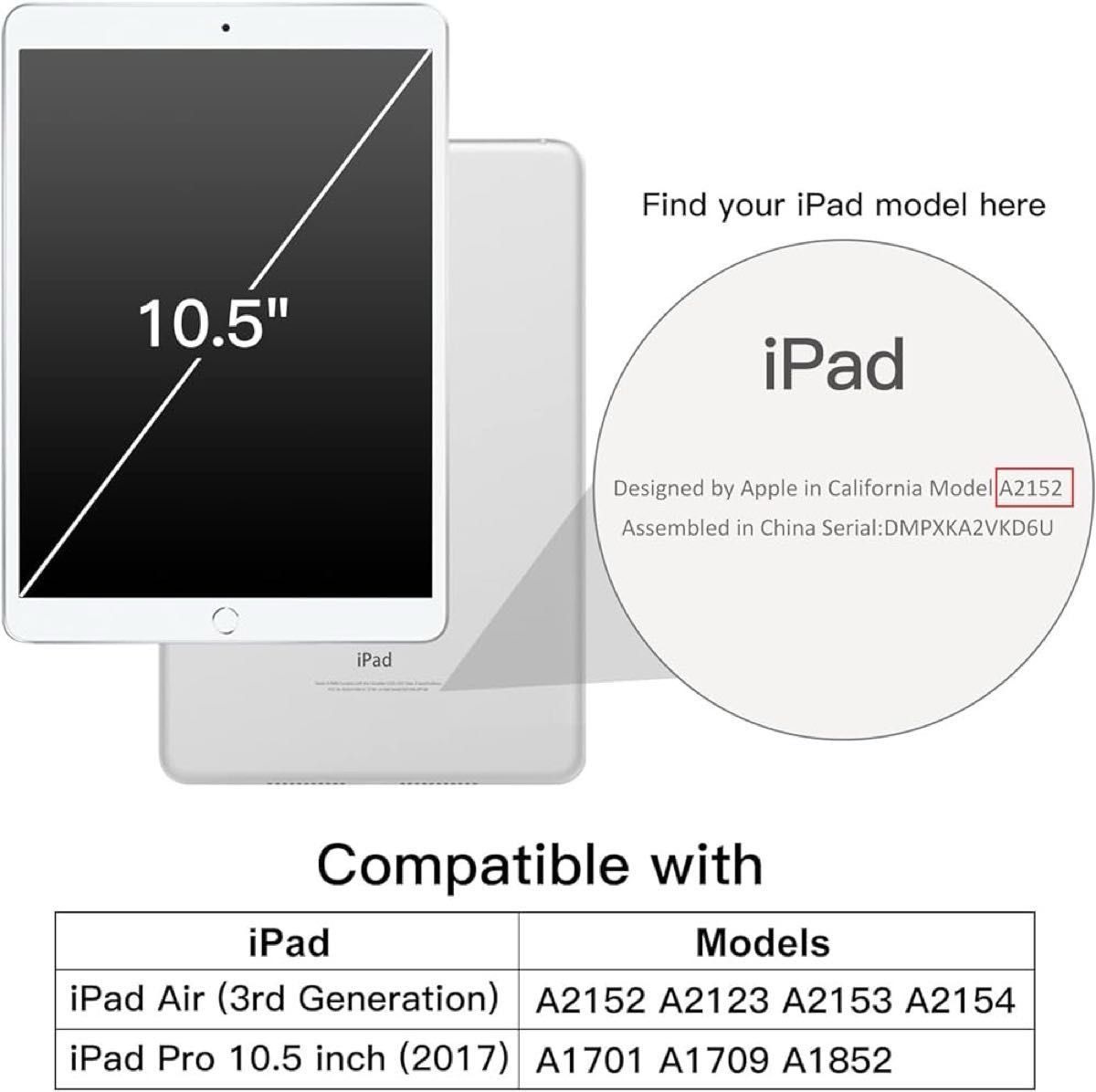 新品未使用　iPad Air 3とiPad Pro 10.5用ケース 三つ折スタンド オートスリープ機能 (レッド)