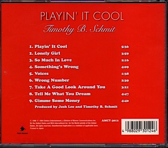 ティモシー・B・シュミット/TIMOTHY B. SCHMIT「プレイン・イット・クール/PLAYIN' IT COOL」ティモシー・シュミット