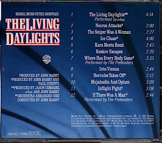 サントラ「007 リビング・デイライツ/The Living Daylights」ジョン・バリー/John Barry/a-ha/プリテンダーズの画像2