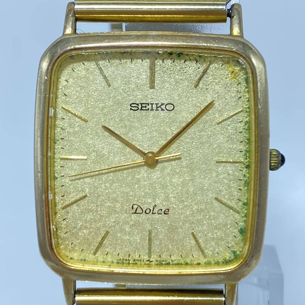 SEIKO セイコー Dolce ドルチェ スクエア 8N41-5040 10KT×SS クォーツ QZ メンズ 腕時計 ゴールド 文字盤 クオーツ _画像8