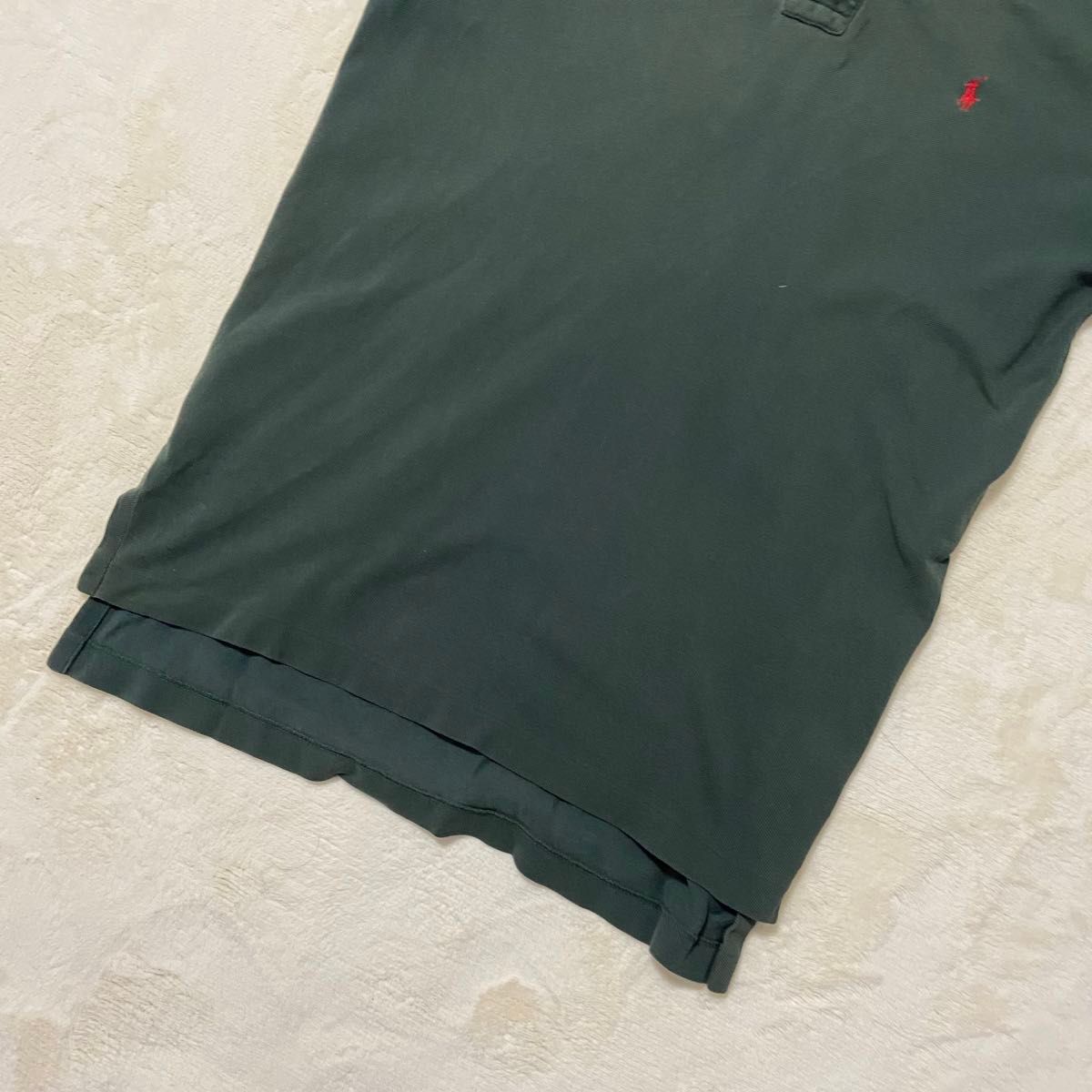 定番　ポロラルフローレン　ポロシャツ　半袖　カーキ　緑　メンズ　Sサイズ　ロゴ刺繍　 POLO  RALPH LAUREN