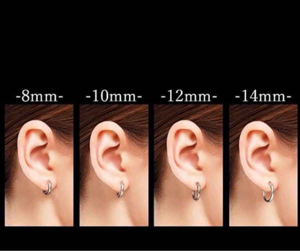 フープピアス シルバー シンプル ステンレス リングピアス 10mm レディースアクセサリー メンズ 両耳