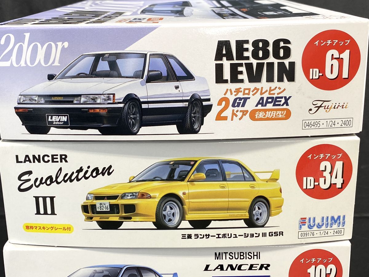 【D549】新品 未組立 フジミ 1/24 インチアップ 8箱 まとめ売り プラモデル FUJIMI スカイライン/ハチロク/MR2/ランサーなど 旧車_画像4