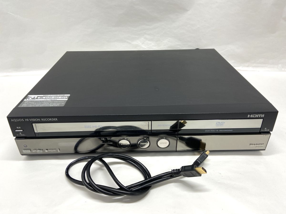 【D796】中古 シャープ/SHARP HDD/DVDレコーダー/VHS[DV-ACV52]ビデオダビング 2007年製 現状品 bの画像1