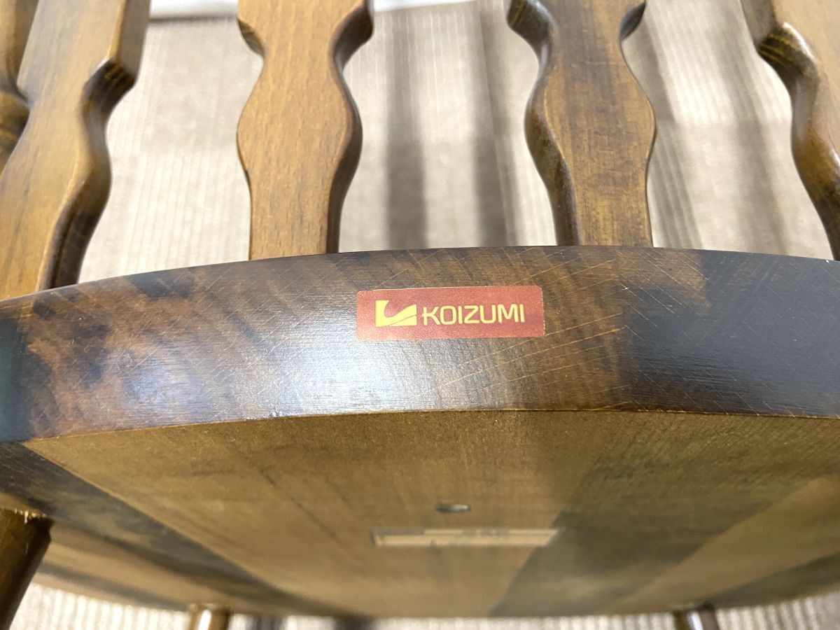 【D947】手渡し可 木製 天然木 無垢 KOIZUMI コイズミ ダイニングチェア 2脚セット イス 椅子 86年製 CW-100 アンティーク家具 bの画像10