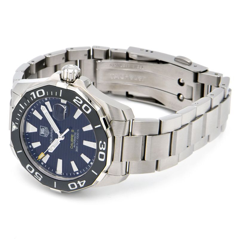[3 year guarantee ] TAG Heuer men's Aquaracer WAY211A.BA0928 box guarantee Divers watch Date black self-winding watch wristwatch used free shipping 