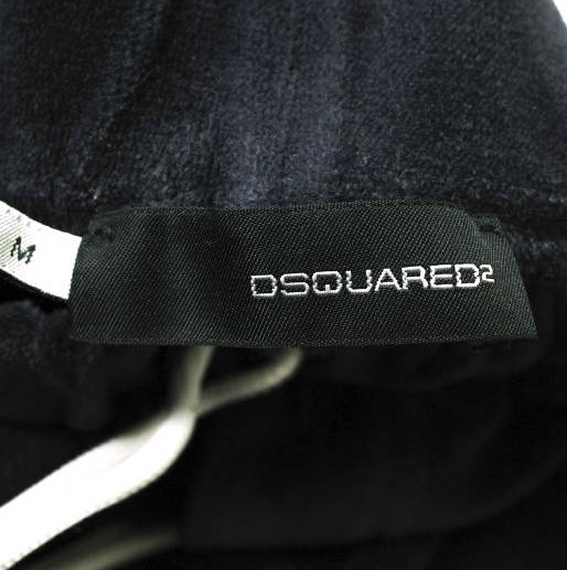 DSQUARED2 ディースクエアード イタリア製 サイドライン ベロアトラックパンツ 74KA291 25040 M ネイビー イージー リブ ボトムス g15693_画像3