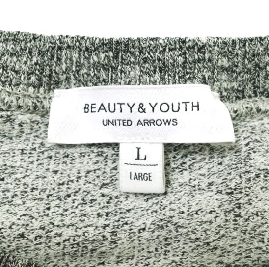 BEAUTY＆YOUTH UNITED ARROWS ブリッツスウェット ワイドフォルムショートスリーブ MADE IN JAPAN 1217-214-0051 L グレー ニット Tシャツ_画像4